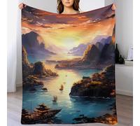 DDFRTYY Halong Bay, Vietnam Blanket Throw Bedspread Soft Fluffy Warm Light Flannel Fabric Perfect for Adults Or Children's Gifts （180×200cm）