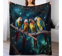 DDFRTYY Parrot Soft Plush Throw Blanket Warm Cozy Fur Throws for Sofa, Couch, Chair, Anti-pilling Quality Washable Bed Blankets, (150×200cm)