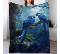 DDFRTYY Parrot Throw Blanket Printed Throws for Kids Child Adults Soft Warm Flannel Blankets for Bed, Couch, And Travel (130×180cm)