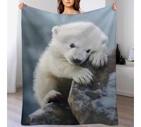 DDFRTYY Polar Bear Blanket Soft Cozy Blankets Throw Couch Bed Print Couch And House Decor Throws for Sofa for Kids Boys Girls, （130×150cm）