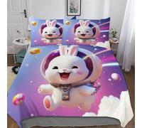 DDFRTYY Rabbit Duvet Cover 3 Piece Soft Microfiber Quilt Cover Bedding Sets with Pillowcases for Kids Adult Comforter Cover Double (200x200cm)