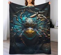 DDFRTYY Spider Throw Blanket Soft Plush Thick Cosy Fuzzy Fluffy Machine Washable Flannel Blankets for All Season Use Bedroom Couch (130×180cm)