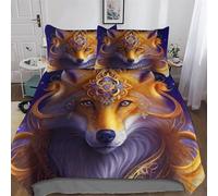 DDFRTYY Wolf Duvet Cover Bedding Set Soft Microfiber Quilt Covers 3 PCs with Pillowcase For Boys, Girls Comforter Cover Double (200x200cm)