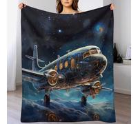 DDGAAGG Airplane 3D Blankets Super Soft Cosy & Warm Blanket for Sofa Or Bed Flannel Machine Washable Comfortable & Stylish （140×180cm）