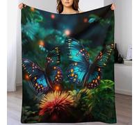 DDGAAGG Butterfly Throw Blanket, Soft Microfiber Fluffy Flannel Blankets for Bed Sofa Couch Settees, Kids Adult Gift Travel (130×150cm)
