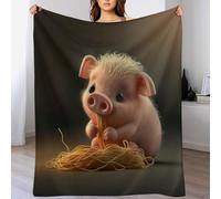 DDGAAGG Cute Pig Blanket Ultra-soft Micro Fleece Blankets Soft And Warm Throws Anti-pilling Throw For Adults & Kids (100×130cm)