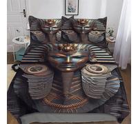 DDGAAGG Egyptian Pharaoh Duvet Cover Set, Bedding Linen Set, Soft Comforter Cover 3 Pieces, Quilt Cover with Pillowcase for Kids Adult Double (200x200cm)