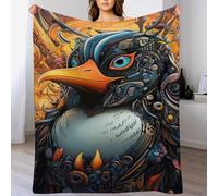 DDGAAGG Penguin Throw Blanket Flannel Blankets Soft Warm Printed Throws for Bed, Couch And Sofa for Kids Teen Young Boys Girls, （150×200cm）