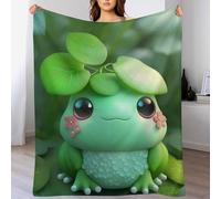 DDGFFDD Cute Frog Blanket Throw Bedspread Soft Fluffy Warm Light Flannel Fabric Perfect for Adults Or Children's Gifts （130×150cm）