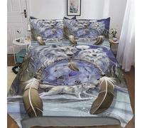 DDGFFDD Dreamcatcher Wolf Duvet Cover Sets, Bedding Bed for Adults Teenager Kids, Quilt Covers with Pillowcase Soft Comforter Cover 3 Pieces King(220x240cm)