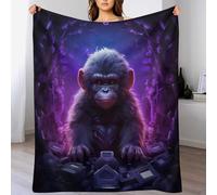 DDGFFDD Gorilla Blanket Ultra-soft Micro Fleece Throw Soft And Warm Blankets Flannel Throws for Sofas, Armchair, Couch And Bed （130×150cm）