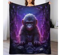 DDGFFDD Gorilla Throw Blankets Soft Warm Comfortable Throws for Couch Flannel Blanket Bed Throw for Bedroom Couch Travel Kids （100×130cm）