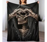 DDGFFDD Gothic, Skeleton Flannel Throw Blanket for Women Men Girls Boys All Seasons Soft Cozy Throws Blankets for Couch Sofa Bed （100×130cm）