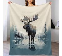 DDGFFDD Moose Blanket Anti Pilling Throw Blankets Cozy Durable Throws for Office Couch Cinema Gifts Quality Washable （140×180cm）