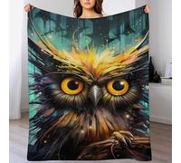 DDGFFDD Owl Bedding Soft Flannel Throw Blanket, Four Seasons Living Room Outdoor Fuzzy Blankets Travel Camping Throws （130×150cm）