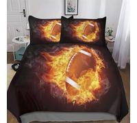DDGFFDD Rugby Bedding Set 3D Print Duvet Cover for Teens Boys And Girls Quilt Cover Soft Microfiber Comforter Cover 3 Piece King(220x240cm)