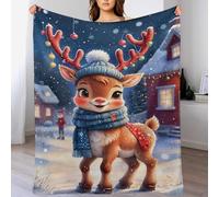 DDGHHKK Deer Blanket for Kids Boys Girls Bedroom Decor And Throws Soft Comfortable Flannel Blankets 3D Printed, (130×180cm)