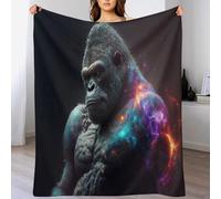 DDGHHKK Gorilla Blanket Soft Comfortable Warm Blankets Suitable For All Seasons Bed Linen Sofa And Travel Camping Throw （100×130cm）