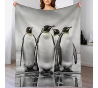 DDGHHKK Penguin Blanket Soft Flannel Soft Throw Gifts 3D Home Decoration For Bed Couch Sofa Chair Bed Blankets (100×130cm)