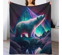 DDGHHKK Polar Bear Throw Blanket Printed Throws for Kids Child Adults Soft Warm Flannel Blankets for Bed, Couch, And Travel （140×180cm）