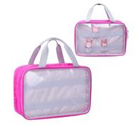 DDgro TONIE FIGURES Storage Bag, 3-Layer Organizer for Small & Large Toniebox 2 Characters, Lightweight Compact Carry Case with Transparent Compartments (Rose Red, Large)