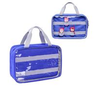 DDgro TONIE FIGURES Storage Bag, 3-Layer Organizer for Small & Large Toniebox 2 Characters, Lightweight Compact Carry Case with Transparent Compartments (Blue, Large)