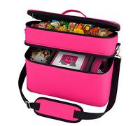 DDgro Tonies Storage Bag for Toniesbox & Accessories, Carrying Case for Tonie Starter Set, Tony Characters, Audio Player Box, Charger & Headphone, Bag Only (Large, Rosy)