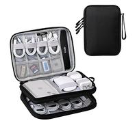 DDgro Travel Electronics Organizer Bag for Tech Devices and Airplane Accessories, for Cables/Cables and Chargers/iPad mini/Kindle (Large, Black)