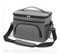 DDhayyp 13.6L Lunch Bags for Women Men, Reusable Insulated Leakproof Lunch Box Tote Bag with Adjustable Shoulder Strap, Foldable Cooler Bag for Work School Picnic Travel (Grey)