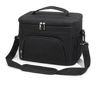 DDhayyp 13.6L Lunch Bags for Women Men, Reusable Insulated Leakproof Lunch Box Tote Bag with Adjustable Shoulder Strap, Foldable Cooler Bag for Work School Picnic Travel (Black)