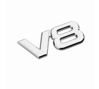DDHHBH Car Badge Sticker Emblem for Land Rover Range Rover Evoque,3D Metal Decal Logo Tuning Modification Sport Car Body Letters Adhesive Car Exterior Accessories,Silver-V8(2)