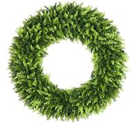 DDHS 32 inch Boxwood Wreath, Artificial Large Summer Wreaths for Front Door with Yellow Cloth can DIY Shaped, Spring or Summer Wreaths for Hanging in The Shop, Farmhouse, Roof Green Wreath Decoration