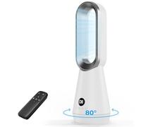 DDHTSAL Bladeless Tower Fan - 8 Speed with Sleep & High Power Mode, 80° Oscillation, 32dB Quiet Operation, 9H Timer, LED Display, Touch & Remote Control, Cooling Fan for Bedroom Home Office