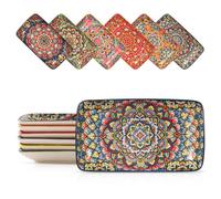 DDIKTH Serving Platter, 9.56 in Small Serving Dishes, Porcelain Rectangle Serving Plates Set of 6, Dishwasher and Microwave Safe, Sushi Platters for Party