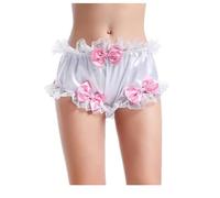 DDINGHOONQPODFR WOMEN White Underwear With Pink Bows Diverse Combinations, Cosplay Costumes,white,L