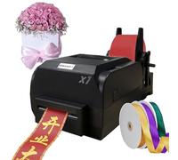ddingsmafosee Digital Satin Ribbon Printing Machine, DIY Ribbon Printer, Single Row (25108mm), 200 DPI, Monochrome, USB, No Ink, Printer