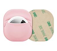 DDJ 2 Pack Airtag Adhesive Mount, Air Tag Holder Case with 3M Adhesive Sticker Stick on Wallet/TV Remote/Car/Luggage/Drones, Fabric Full Protective Cover for Moto Tag, Lightweight, Anti-Lost, Pink