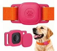 DDJ 2-Pack Waterproof Dog Collar Holder for Tile Mate Tracker, Durable Silicone Life360 Tile Case for Cat &Pet Collars Without Shaking, Anti-Lost Full Body for Tile Cover, Easy to Install, Pink Punch