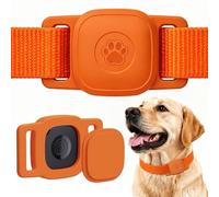 DDJ 2-Pack Waterproof Dog Collar Holder for Tile Mate Tracker, Durable Silicone Life360 Tile Case for Cat &Pet Collars Without Shaking, Anti-Lost Full Body for Tile Cover, Easy to Install, Orange