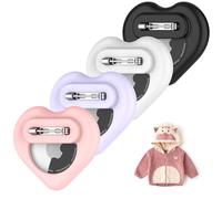 DDJ for AirTag Kids Hidden Case, 4 Pack for Apple for Air Tag Holder for Kids with Invisible Pin, Anti Lost, for Children, Elderly, Shoes, Luggage, Pets Collar (Black White Pink Purple)