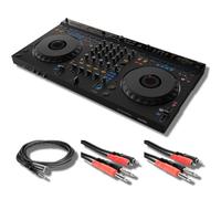 DDJ-GRV6 4-Channel DJ Controller with 2x Hosa CPR-203 Dual 1/4" to Dual RCA Cables and Hosa STX-105M 1/4" TRS to XLR Cable