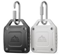 DDJ IPX8 Waterproof Case for Apple AirTag 1st/2nd Gen Holder with Keychain, for AirTag Lock Case with Professional Carabiner, Sturdy & Shockproof, for Keys, Backpack,Luggage, Pet Collar, Black White