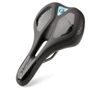 DDK Comfort Plus Bicycle Saddle - Memory Foam Comfort Saddle - Pressure Relieving & Shock Absorbing - Comfortable, Soft Padded Saddle for Men & Women (Alps)