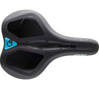 DDK Saddles: D-123MF - Comfort Plus Unisex City/Trekking Saddle in Black-BLACK -