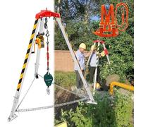 DDKYHU Aluminum Confined Space Tripod Kit, 1200 1800 260 Lbs Winch Fall Protection Tripod, Heavy Duty Lifting and Rescue Equipment for Fire-fighting (1200lbs/544.3kg Winch)