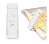 Ddlisu 9 LED Book Light Rechargeable, Reading Light Book Light, Eye Caring Reading Light Clip on Book, 3 Colours & 5 Brightness Dimmable, Portable & Flexible, Perfect for Booklovers and Kids-White