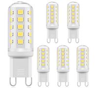 Ddlisu G9 LED Light Bulbs Dimmable, 3W G9 LED Small Corn Bulb Cool White 6000K, Equivalent 40W Halogen Bulbs,AC 220-240V, Energy Saving Bulb,No Flicker, for Home Lighting, 6 Pack