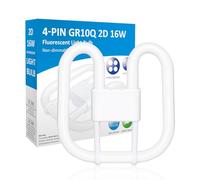 Ddlisu GR10q 4 Pin 16W 3500K Warm White Compact Fluorescent Bulb | CFL Save Square 4 Pin Lamp, Bathroom Light Bulb, GR10q DD Flat Butterfly Bulb for Flush Ceiling Light, Home