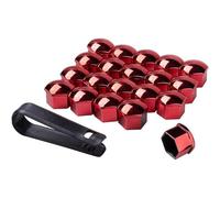DDLLZDSP 20 Pcs Wheel Nut Cap Cover for Toyota Aygo X 2021-2024, Automobile Wheel Nut Bolt Cover Hex Anti-Theft Protection Design, With Removal Tool for Cars, E/Red-A/17mm