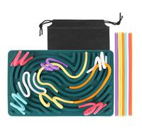 ddLUCK Sensory Activity Board, Silicone Fidget Toys for Autism & ADHD, Calm, Stress Relief, Focus, 6 Colors Sensory Carry Travel Toy Game Controller for Kids 2+ & Adults with 20 Strings